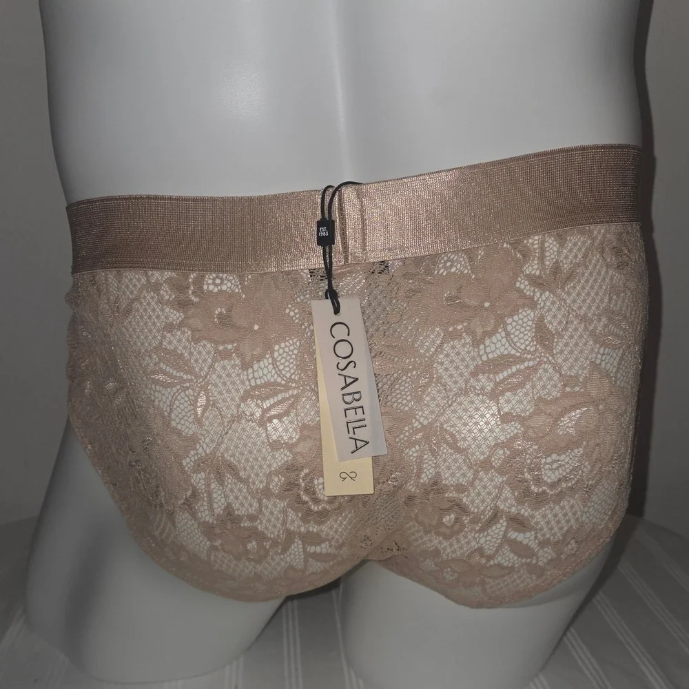 Cosabella Never Say Never Men's Lace Mid-Rise Brief Shimmer Contour Pouch